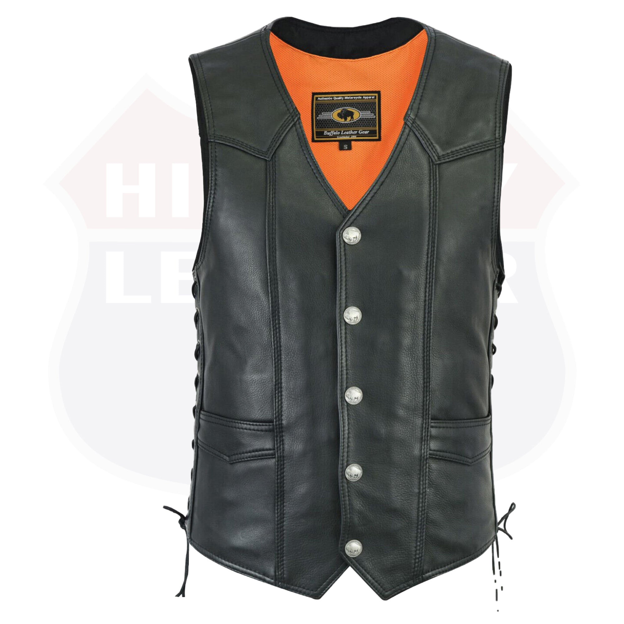 Highway Leather Basic Motorcycle Leather Vest