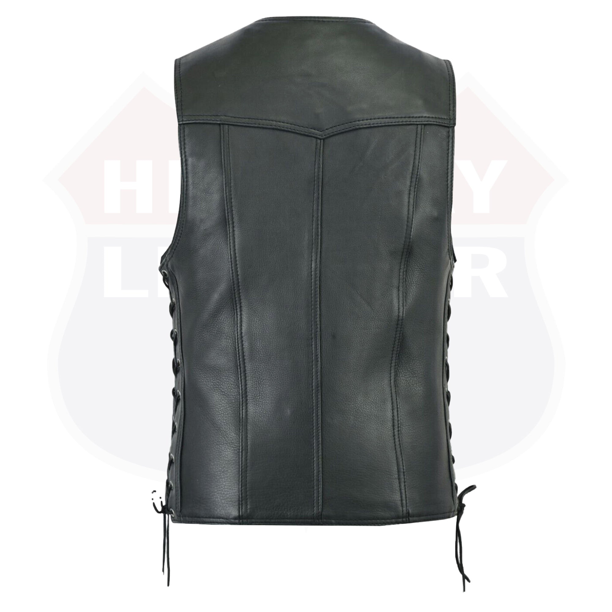 Highway Leather Basic Motorcycle Leather Vest