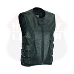 Swat Team bullet proof style Biker club Leather Vest-Police vest - HighwayLeather