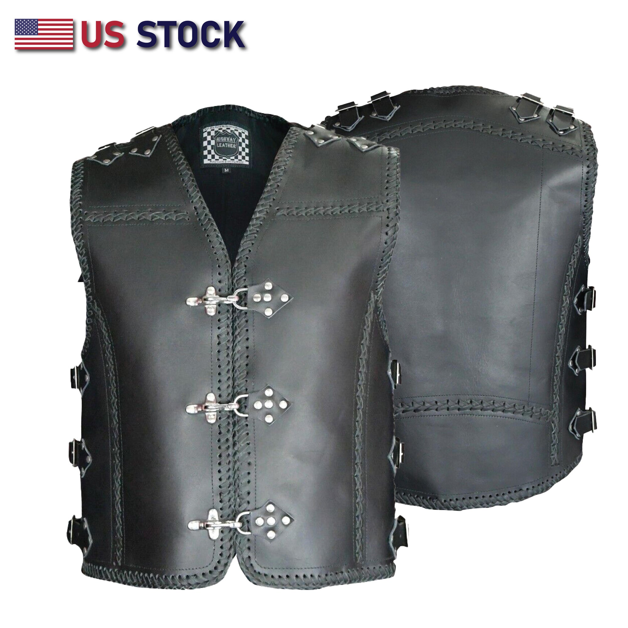 Heavy Metal Rocker Braid Waistcoat Motorcycle Vest SKU HL11751