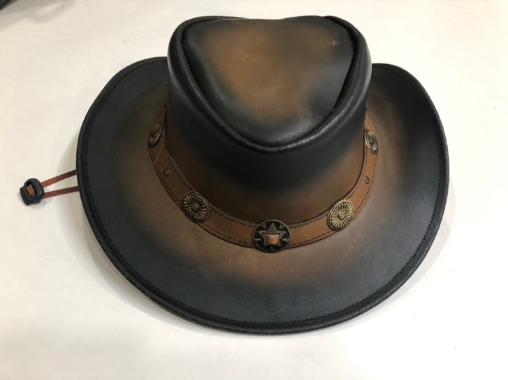 New Cowboy Western Aussie Style Leather Hat Choncos Two Tone - #80123