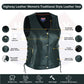 Women's Lace up side leather motorcycle vest - HL14851SPT