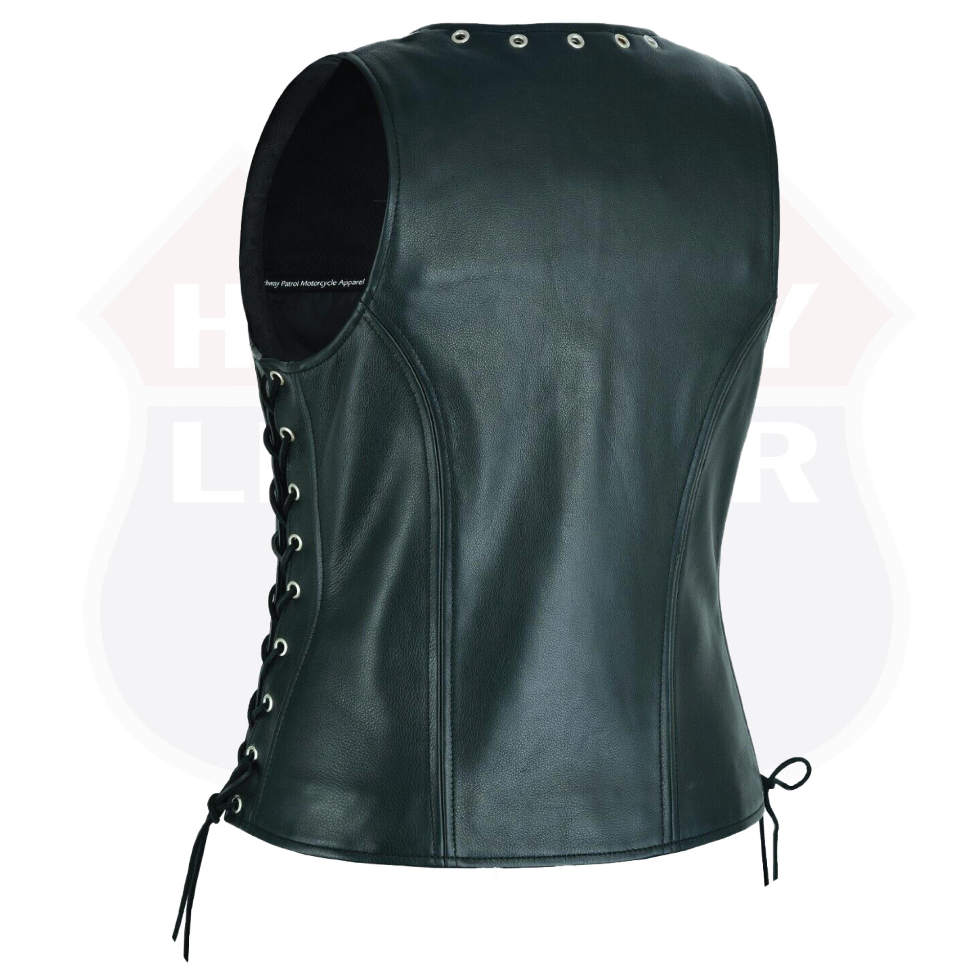 Women's Eyelet Leather Vest - Longer Length