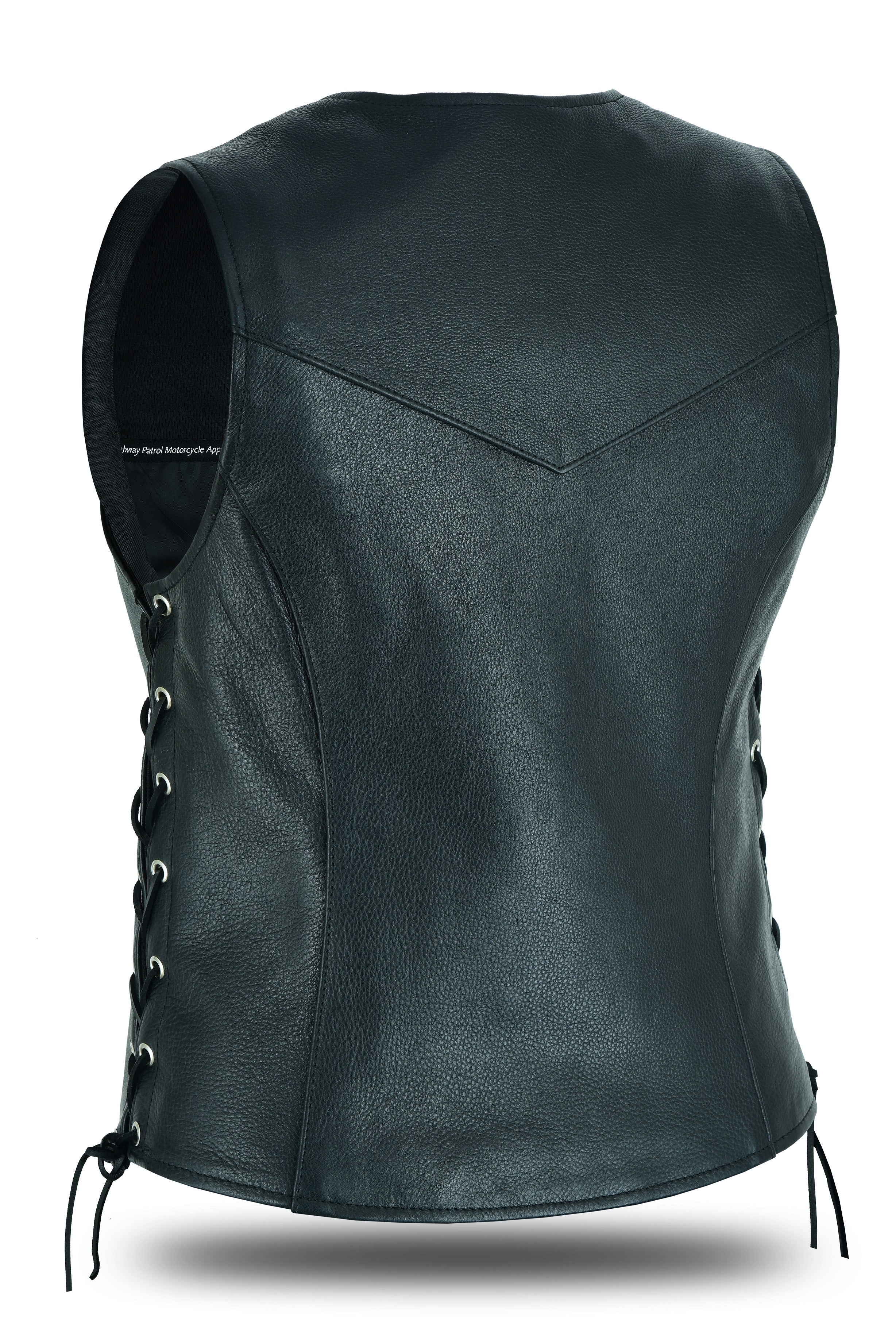 Women's Lace up side leather motorcycle vest NKD