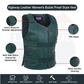 Emerald Green Women Bullet Proof style Leather Motorcycle Vest for SOA bikers Club #14945Hunter Green