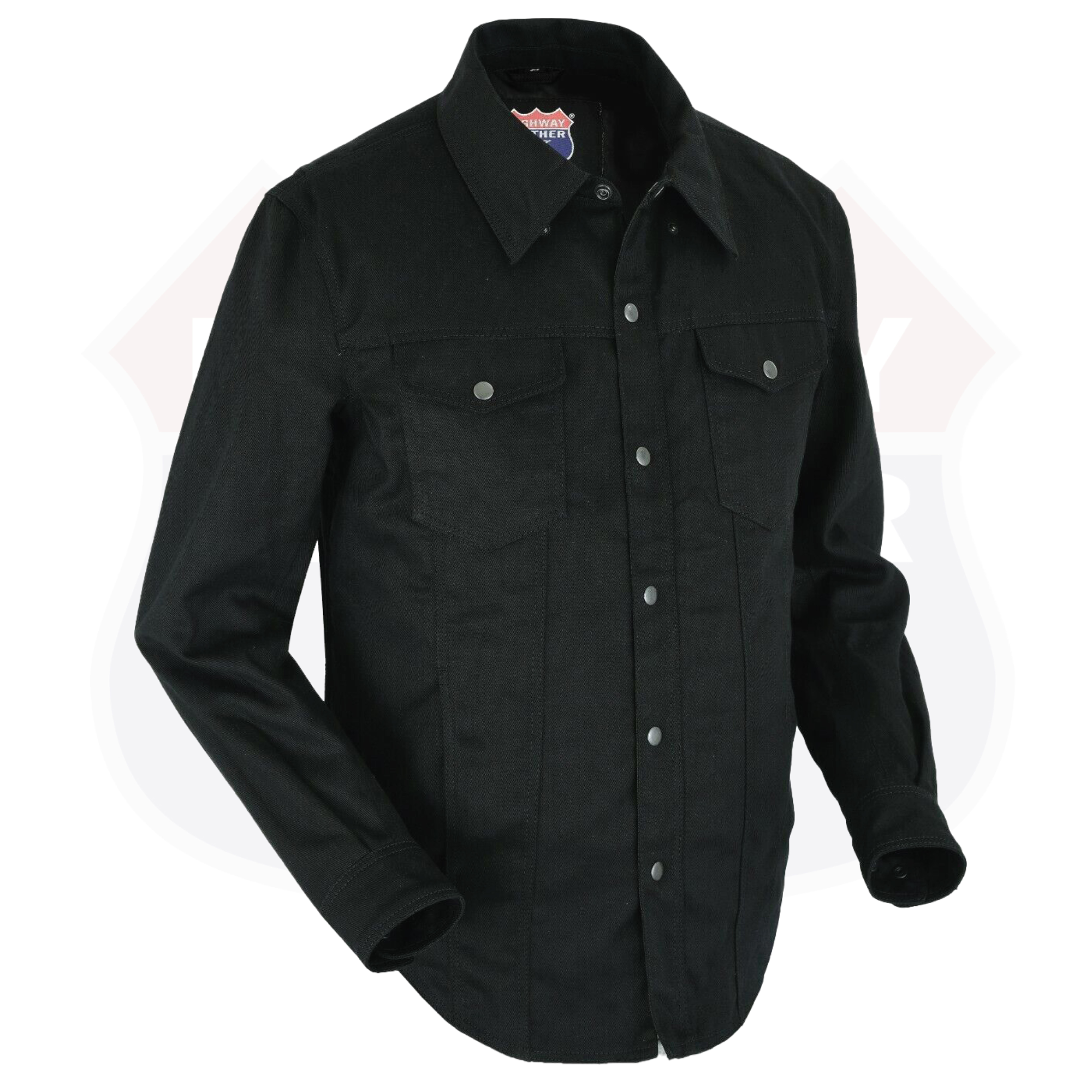 Biker Denim Club Style Anarchy Twill Shirt Conceal Carry Gun pocket SKU#21403
