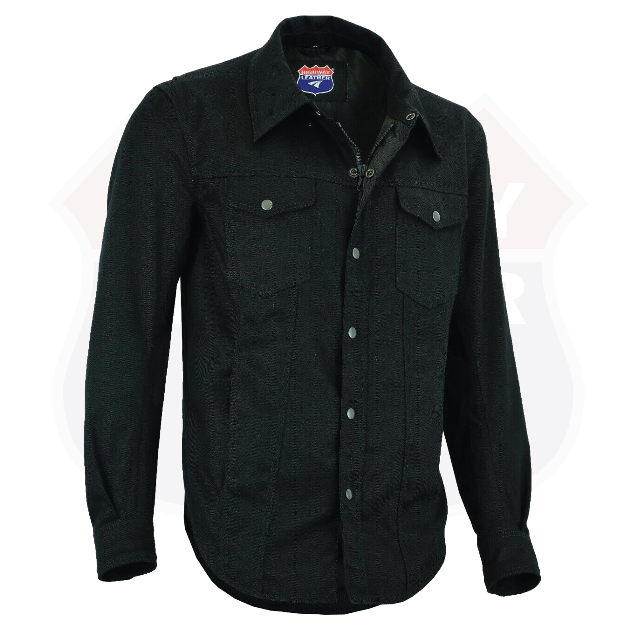 Biker Denim Club Style Anarchy Twill Shirt Conceal Carry Gun pocket SKU#21403