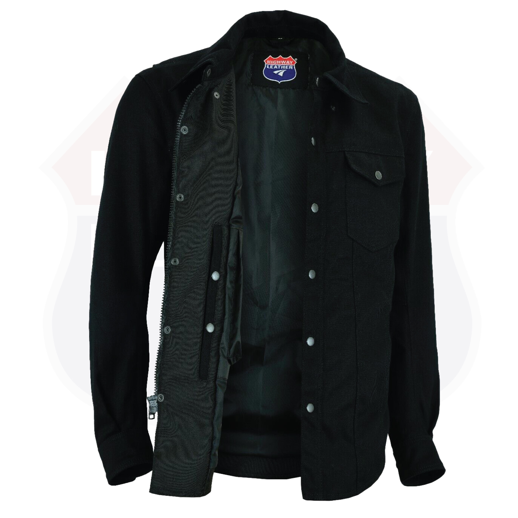 Biker Denim Club Style Anarchy Twill Shirt Conceal Carry Gun pocket SKU#21403
