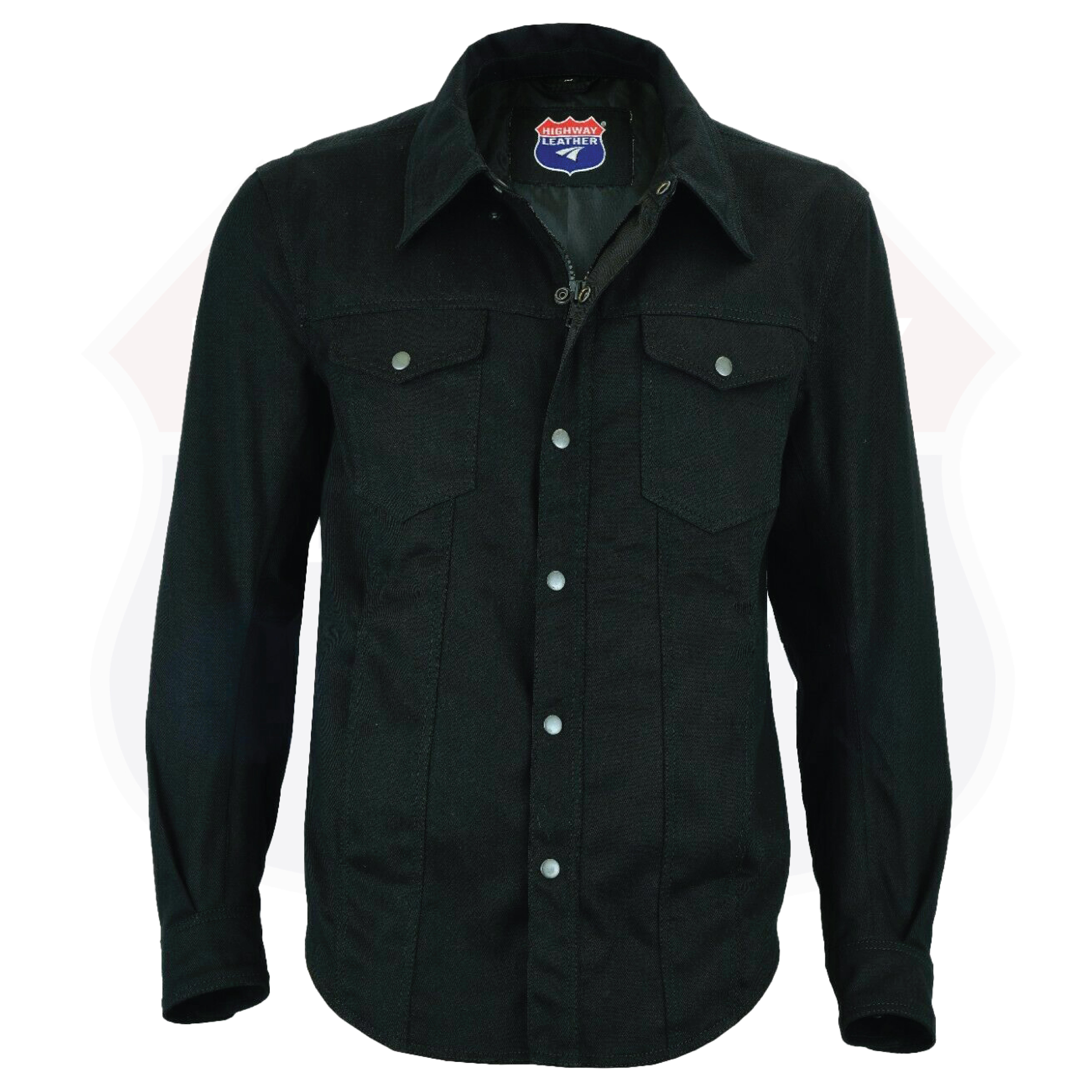 Biker Denim Club Style Anarchy Twill Shirt Conceal Carry Gun pocket SKU#21403