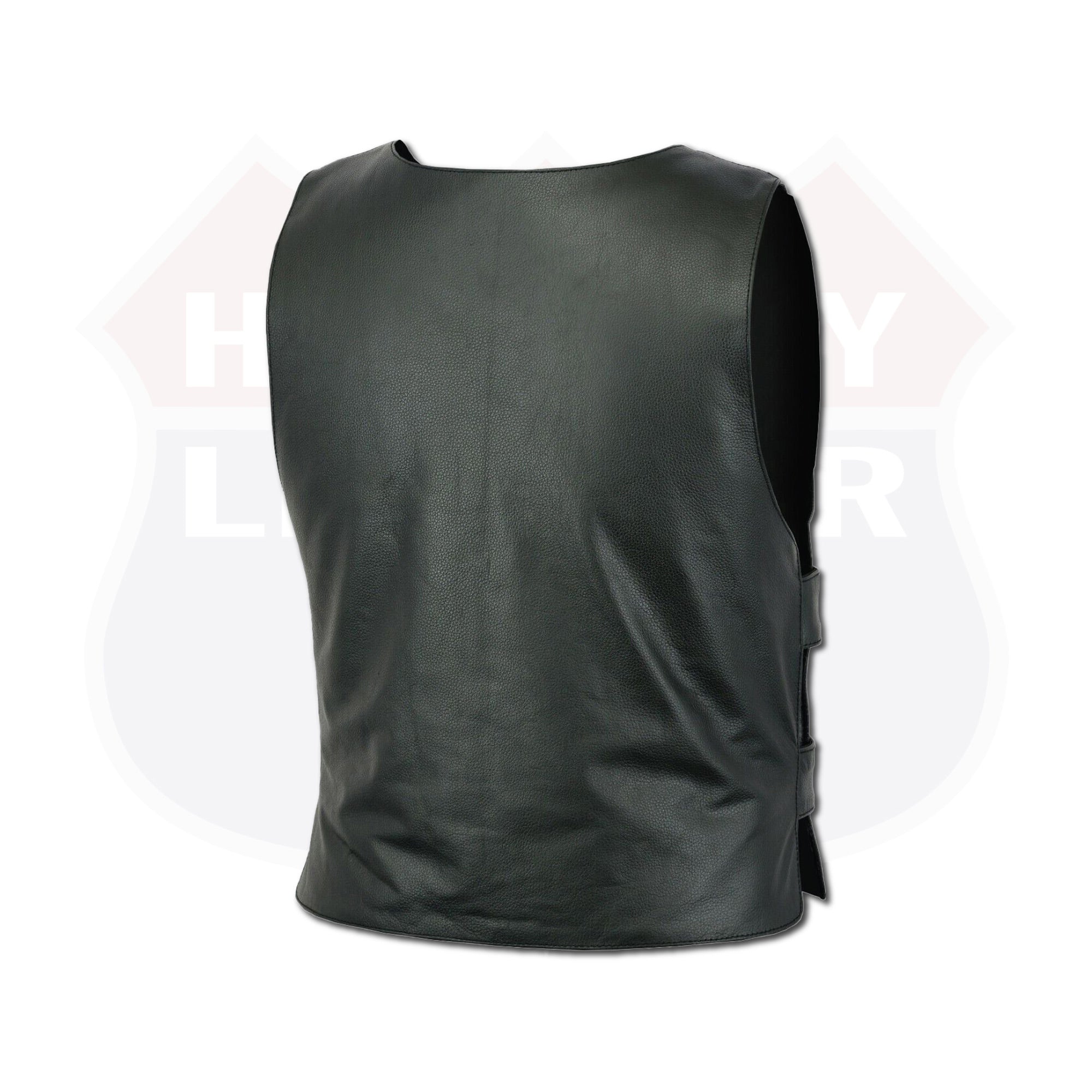 Men Bullet Proof style Leather Motorcycle Vest for bikers Club Tactical Vest