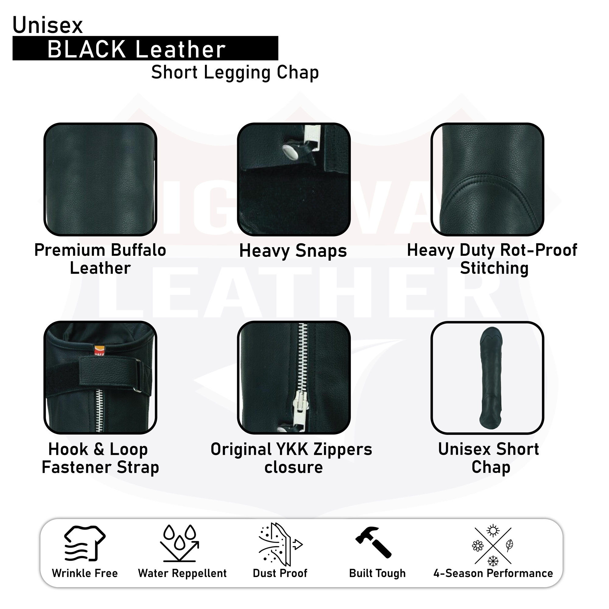 Gaiter chap - Short legging Premium Leather chap HL12826SPT