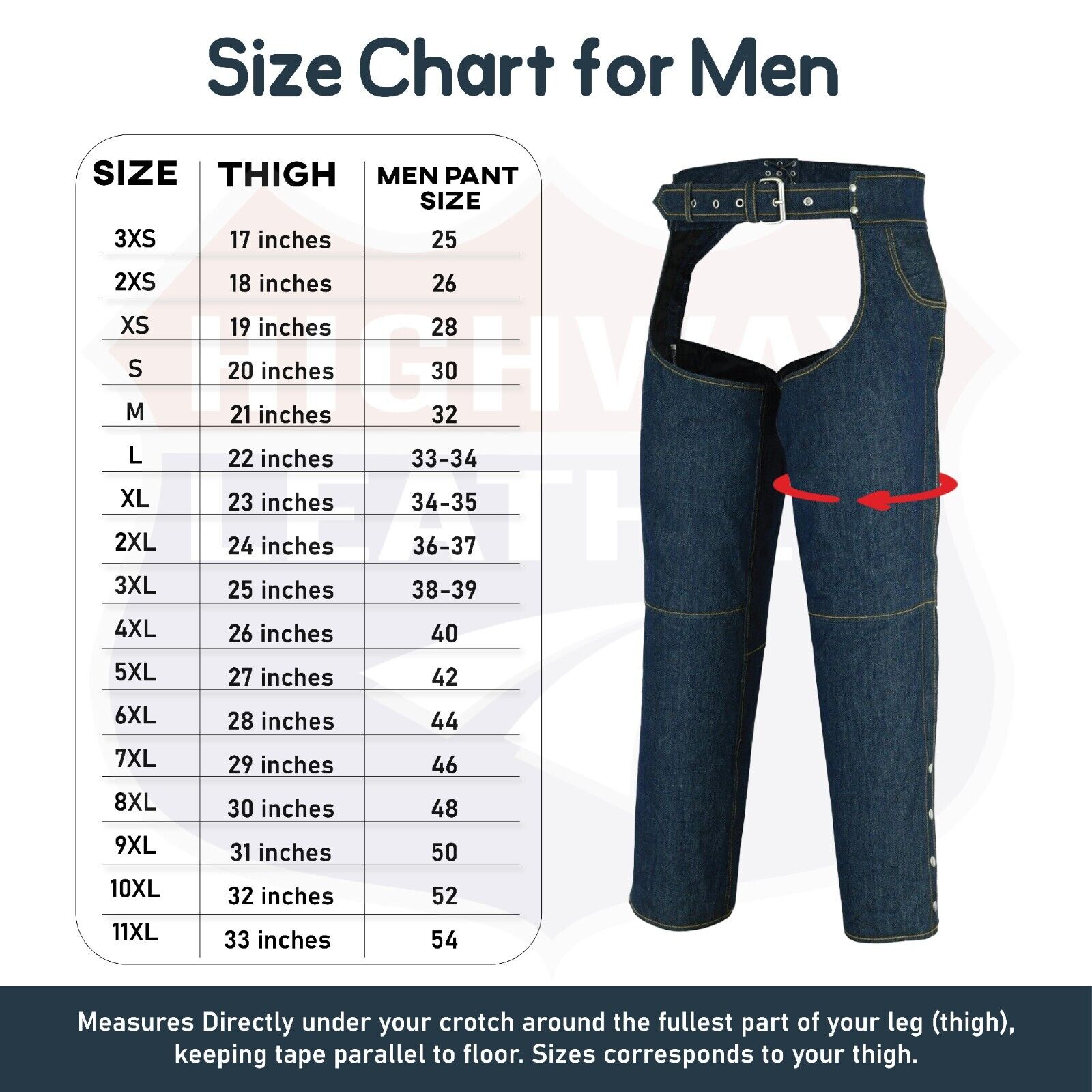 Bike denim chap lightweight - Blue PRIDE DENIM CHAPS