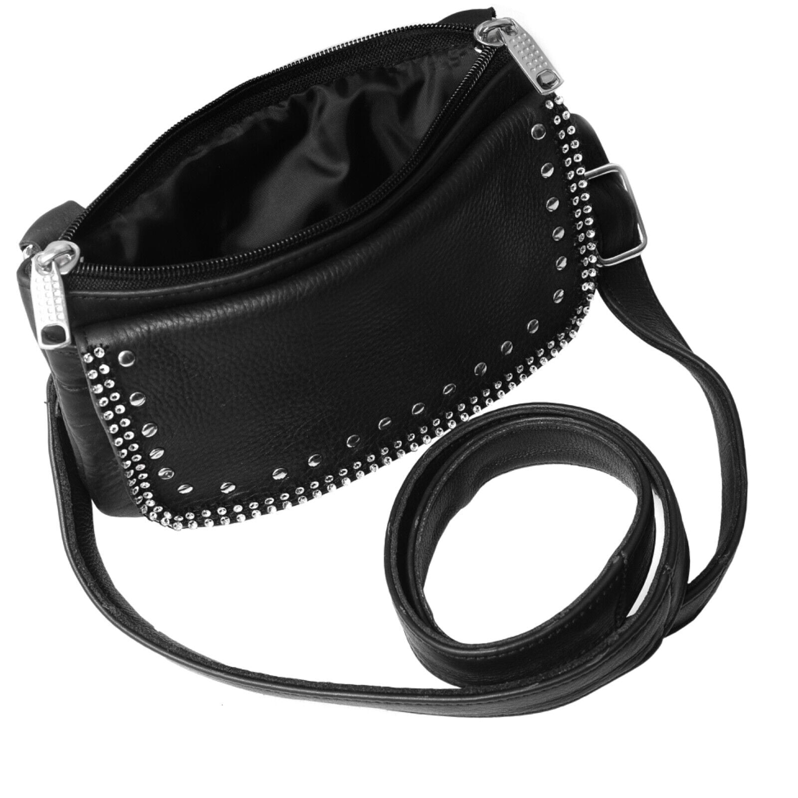 Leather Hip Clip Purse Bag Women Waist Bag Fanny Pack Motorcycle Biker BLING