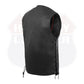 Mens Genuine Leather 10 Pockets Motorcycle Biker Vest ANARCHY Black SOA #3540BLK