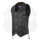Mens Genuine Leather 10 Pockets Motorcycle Biker Vest ANARCHY Black SOA #3540BLK