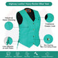Women's Teal color side laced Leather Vest with Gun pockets for clubs