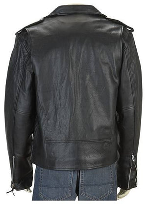 Tall Classic Motorcycle Leather Jacket Long Sleeve MC Jacket