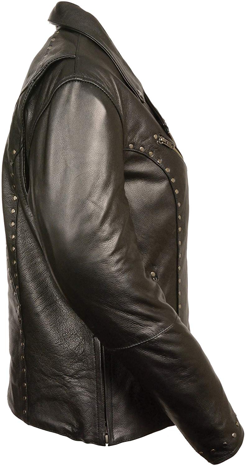Women's Classic M/C Jacket w/ Rivet Detailing