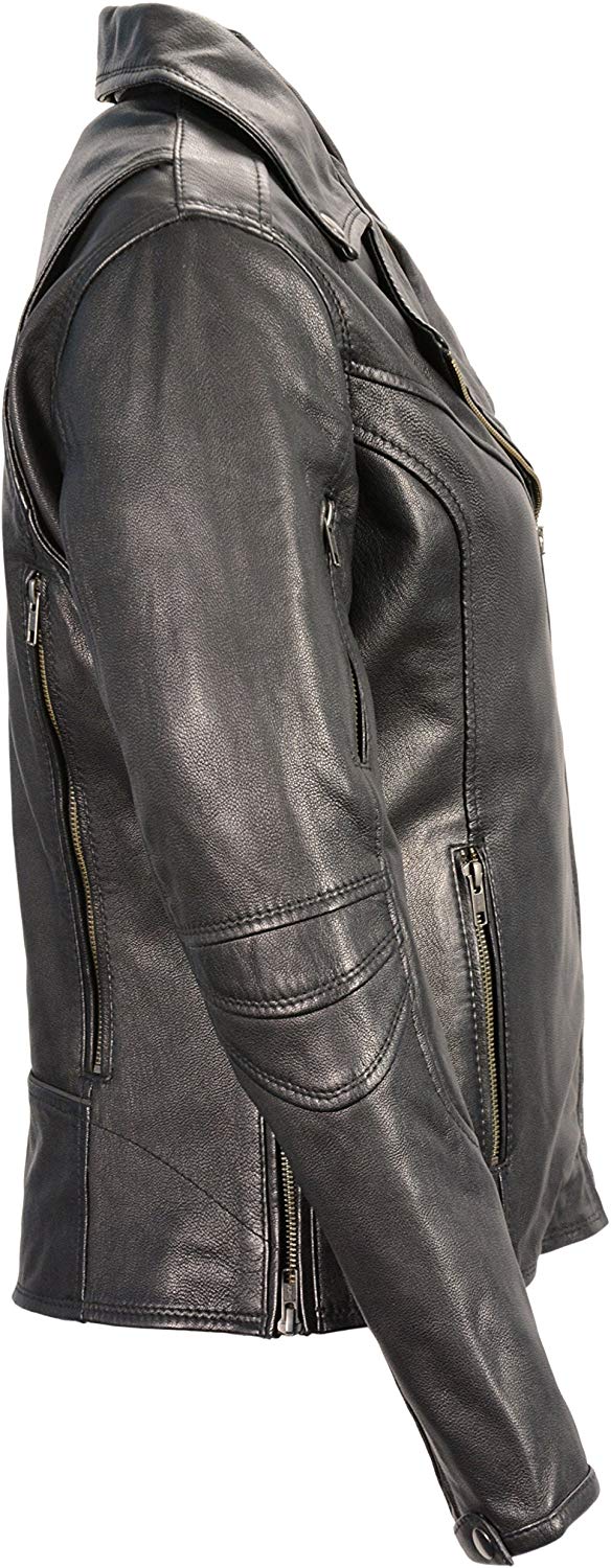 Women's Lightweight Long Length Beltless Vented Biker Jacket