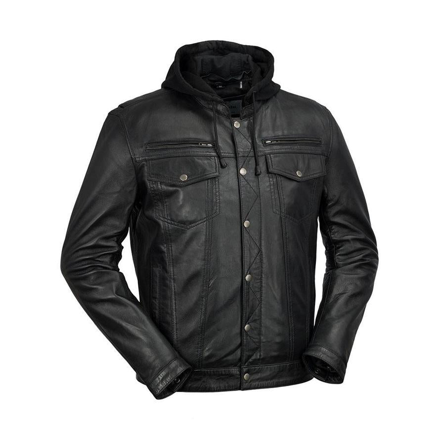 AXEL - MENS'S HOODED LEATHER JACKET
