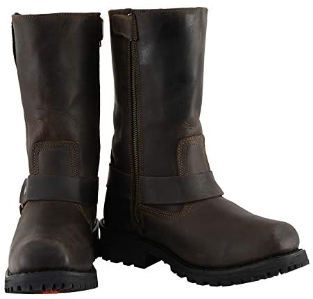 MBM9062 Men's Classic 11 Inch Dark Brown Harness Square Toe Boots
