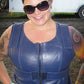 Navy Blue bulletproof leather vest - Women/Ladies Shade # 48