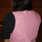 Pink Women Leather Vest - Classic design for biker Clubs