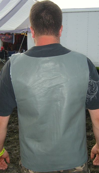 GRAY BULLET PROOF LEATHER VEST