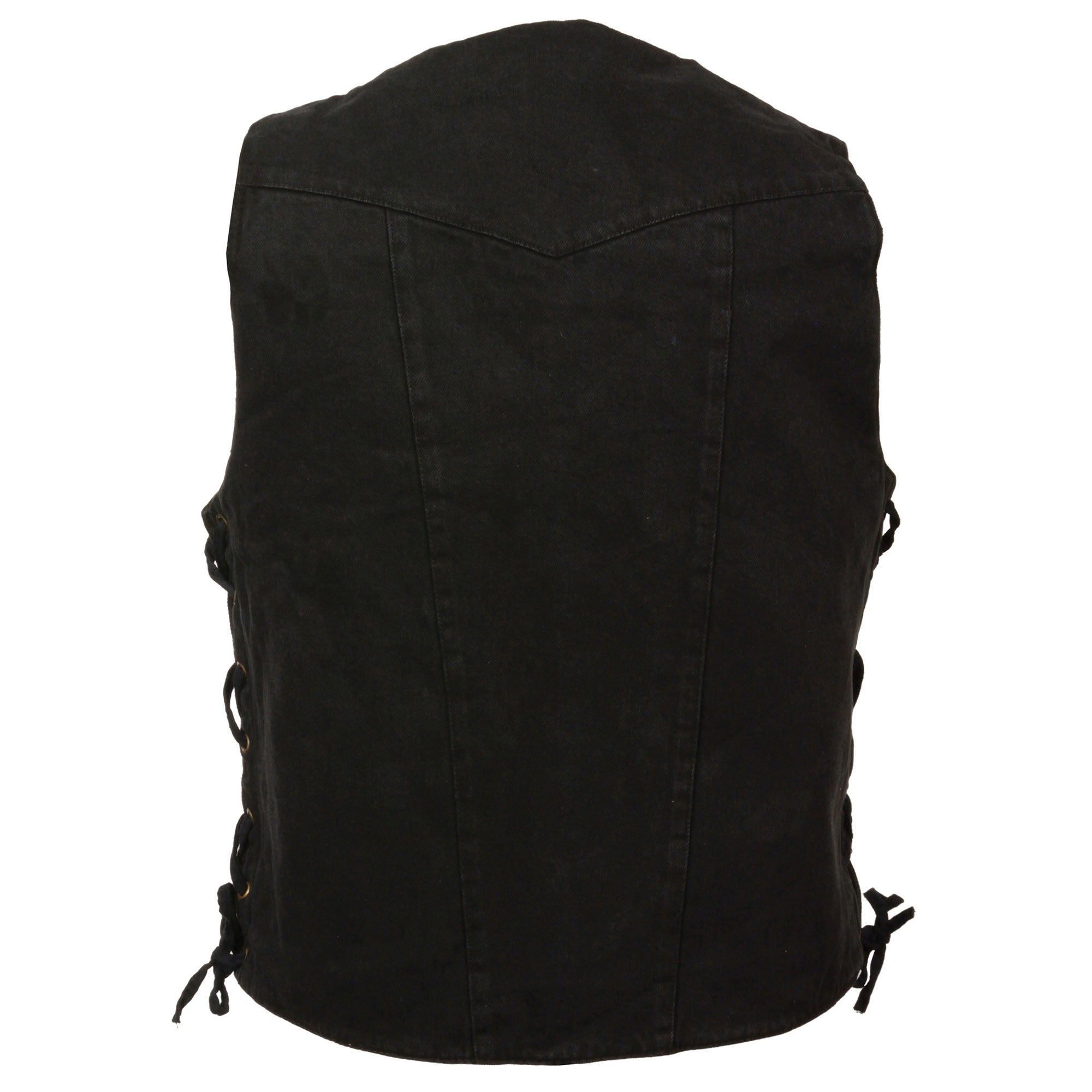 Men's 10 Pocket Side Lace Denim Vest