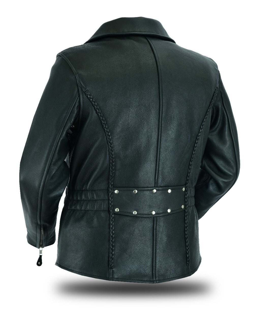Braid hourglass leather motorcycle jacket