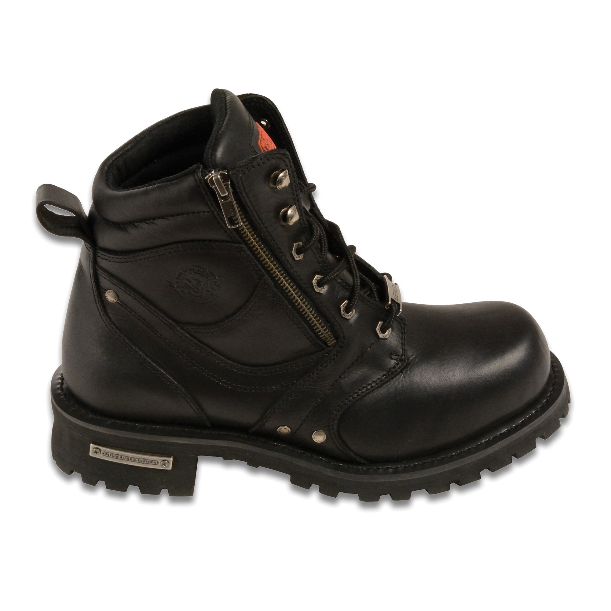 Men's 6 Inch Side Zipper Plain Toe Boot-Wide
