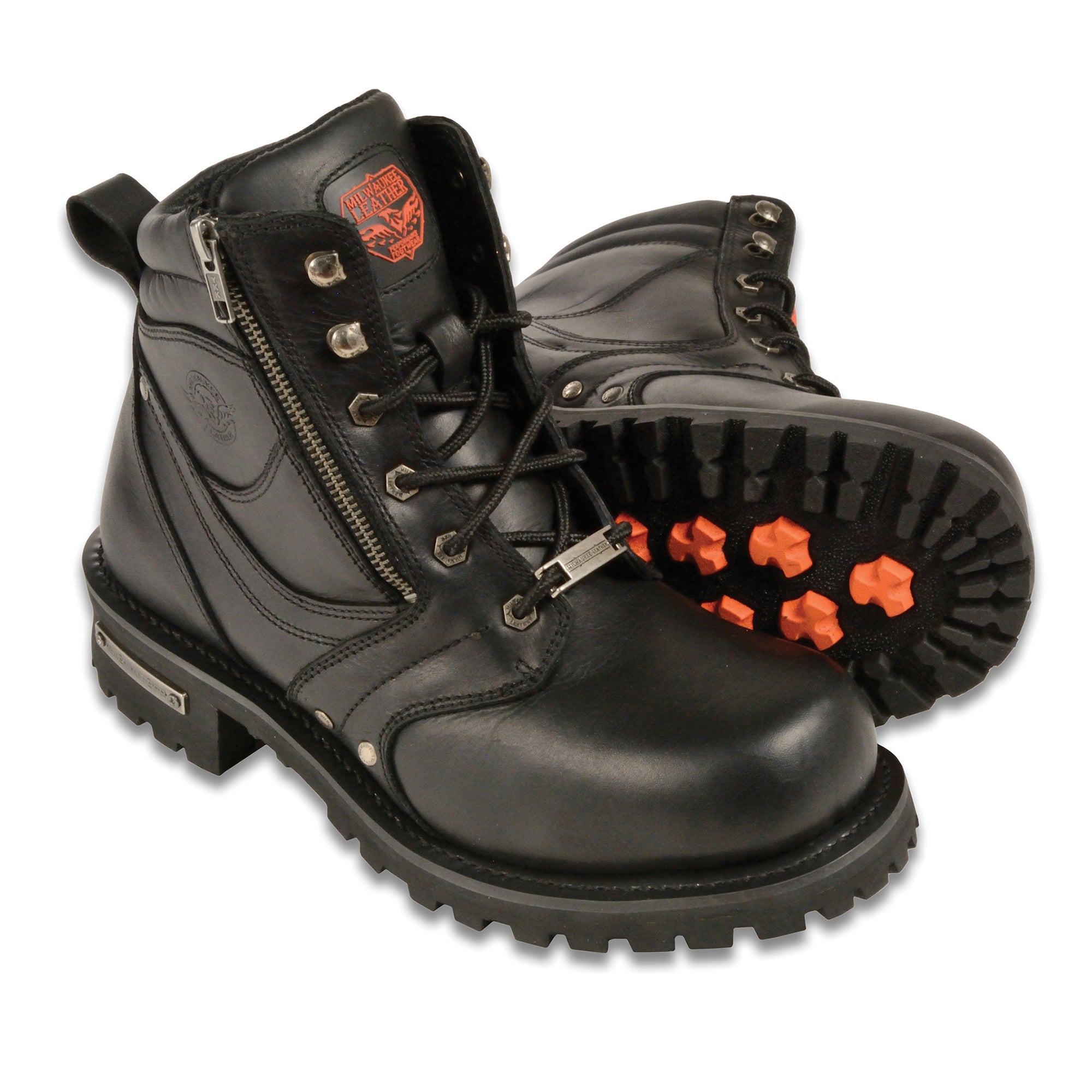 Men's 6 Inch Side Zipper Plain Toe Boot-Wide