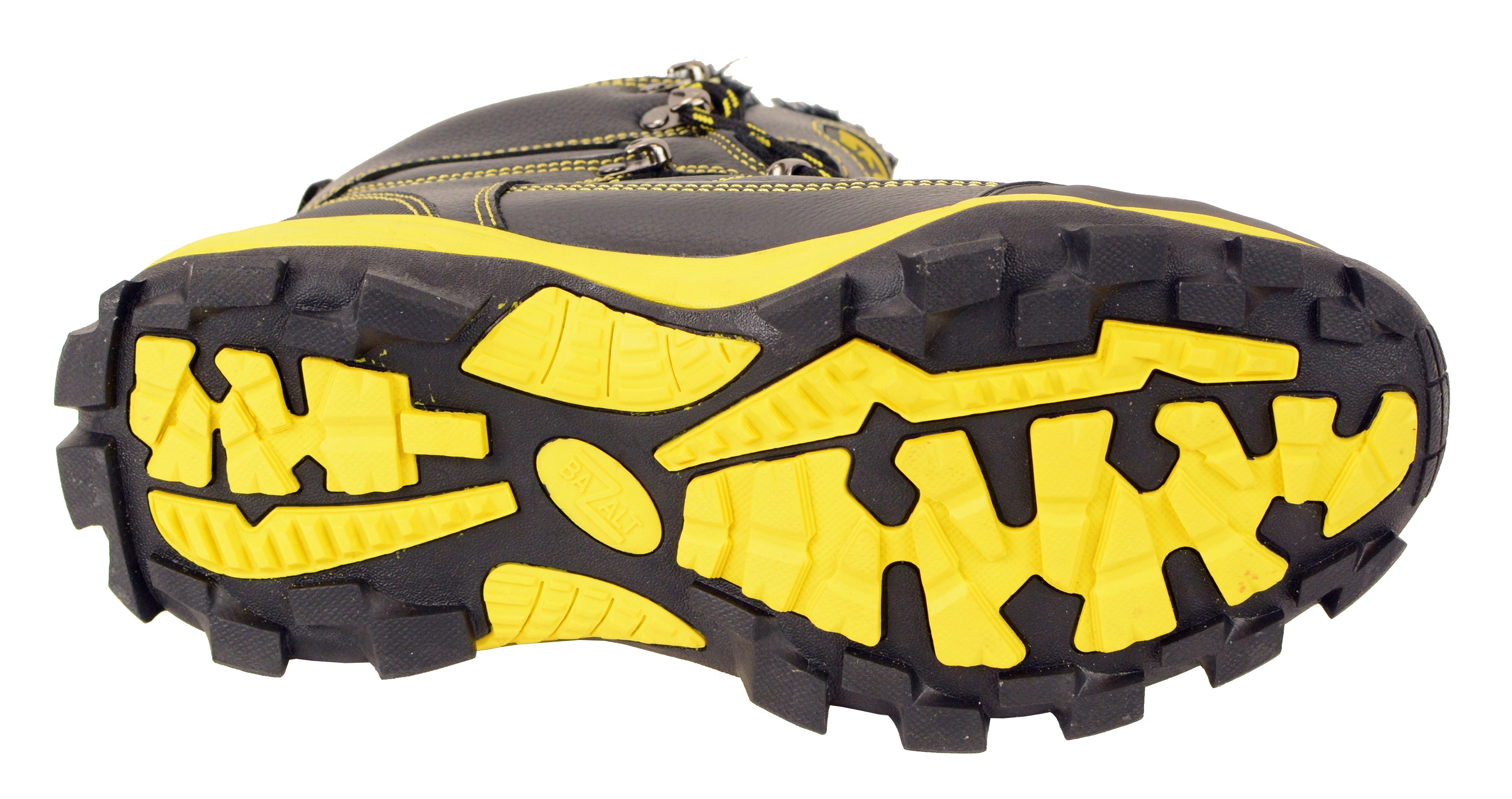 MBM9125ST-Men's Black & Yellow Water & Frost Proof Leather Boots w/ Faux Fur Lining & Composite Toe
