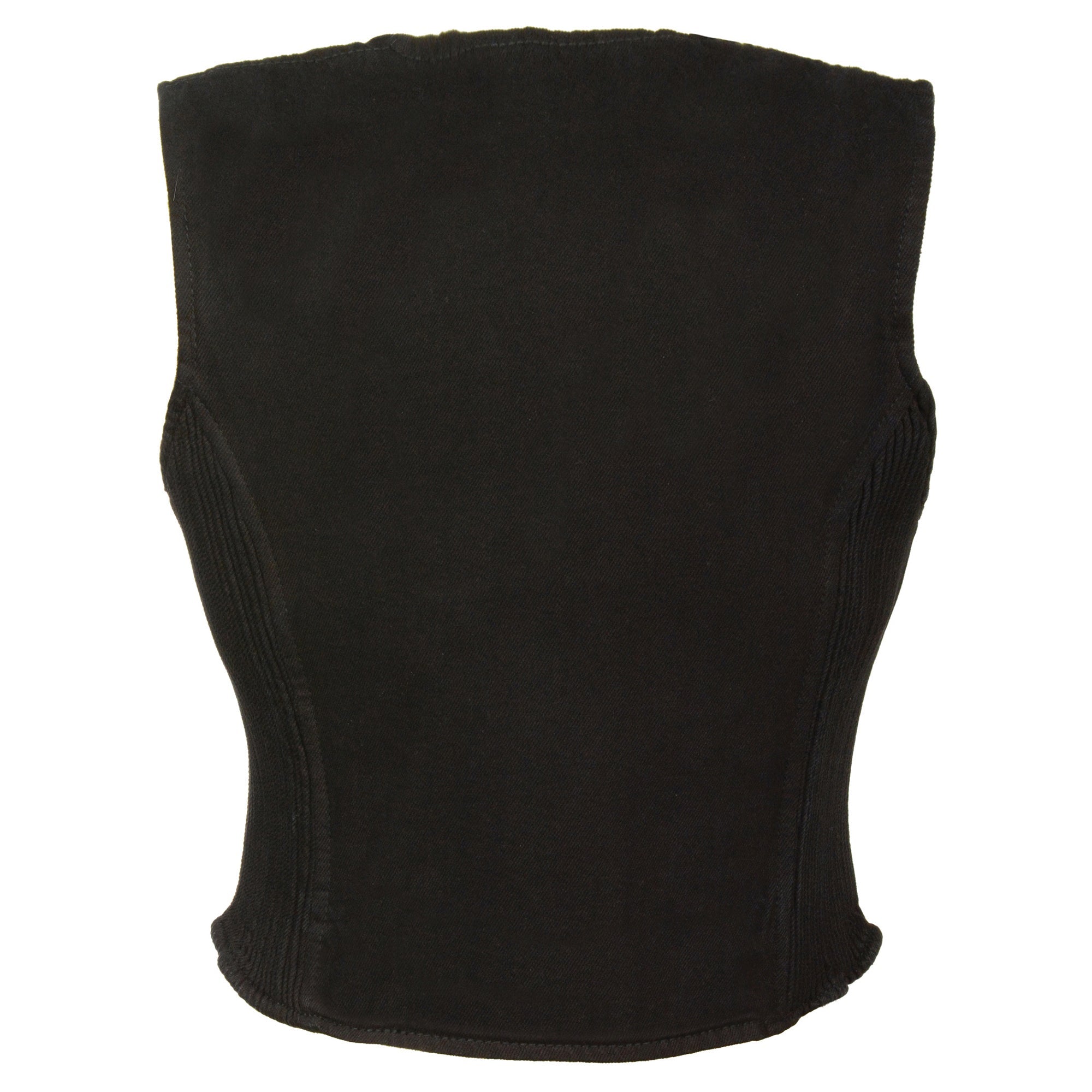Ladies Zipper Front Denim Vest w/ Side Stretch