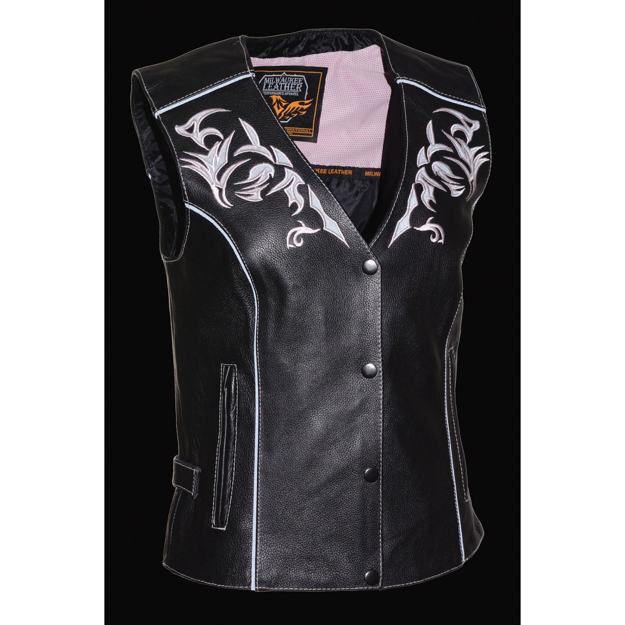 Women's Vest w/ Reflective Tribal Design & Piping
