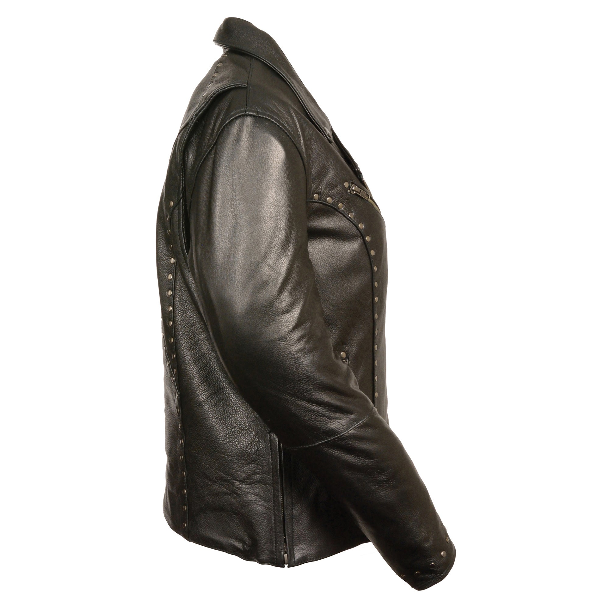 Women's Classic M/C Jacket w/ Rivet Detailing