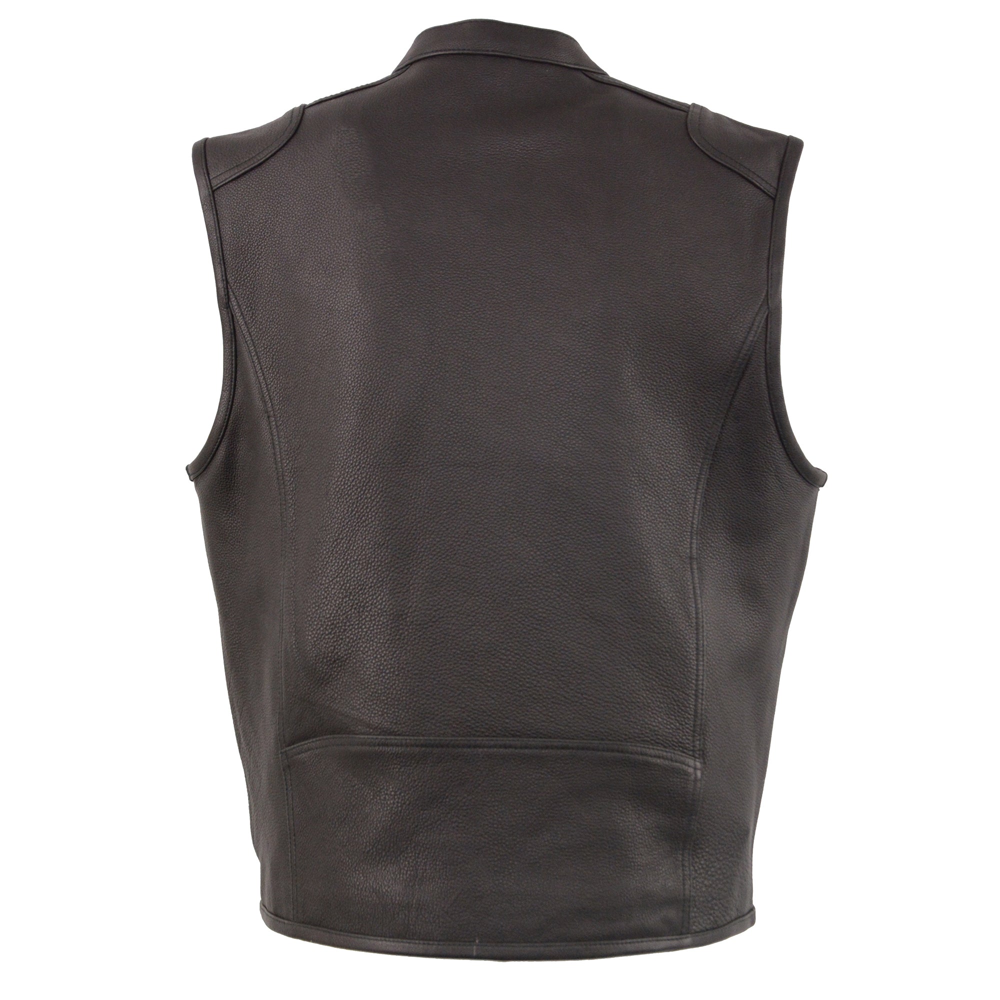 Men's Zipper Front Leather Vest w/ Cool Tec® Leather