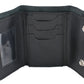 4X3 Men's Leather Tri-Fold Wallet w/ Steel Chain