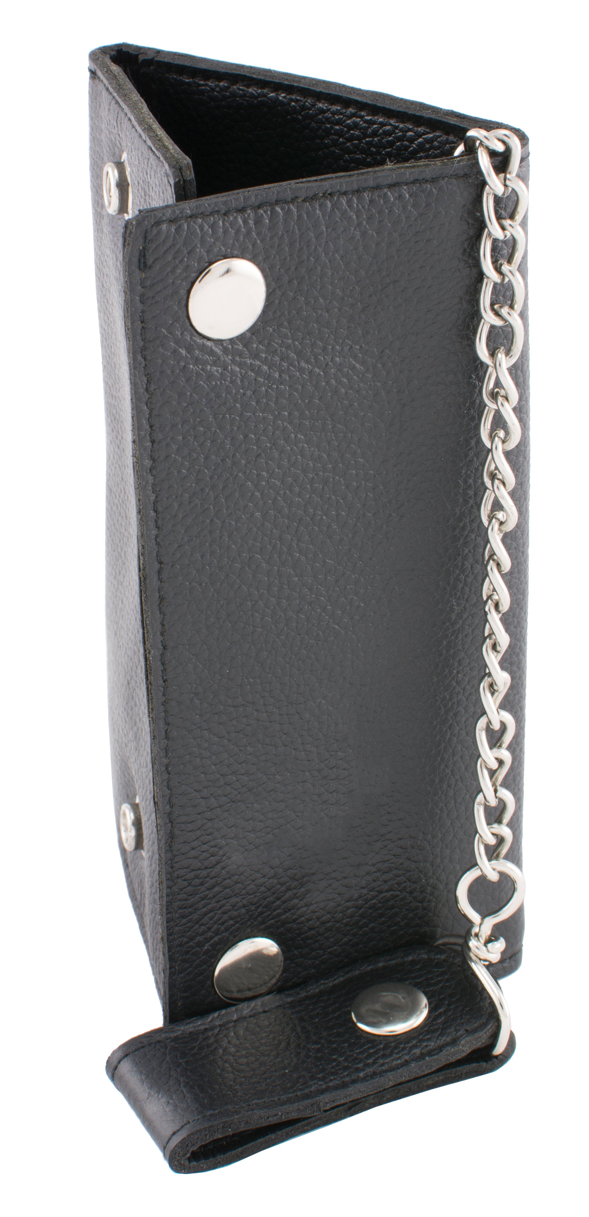 (7X3.75) Men's Tri-Fold Long Wallet w/ Steel Chain