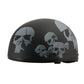 MPH America's Smallest DOT Helmet w/ Skeleton Head Graphics Matte Black