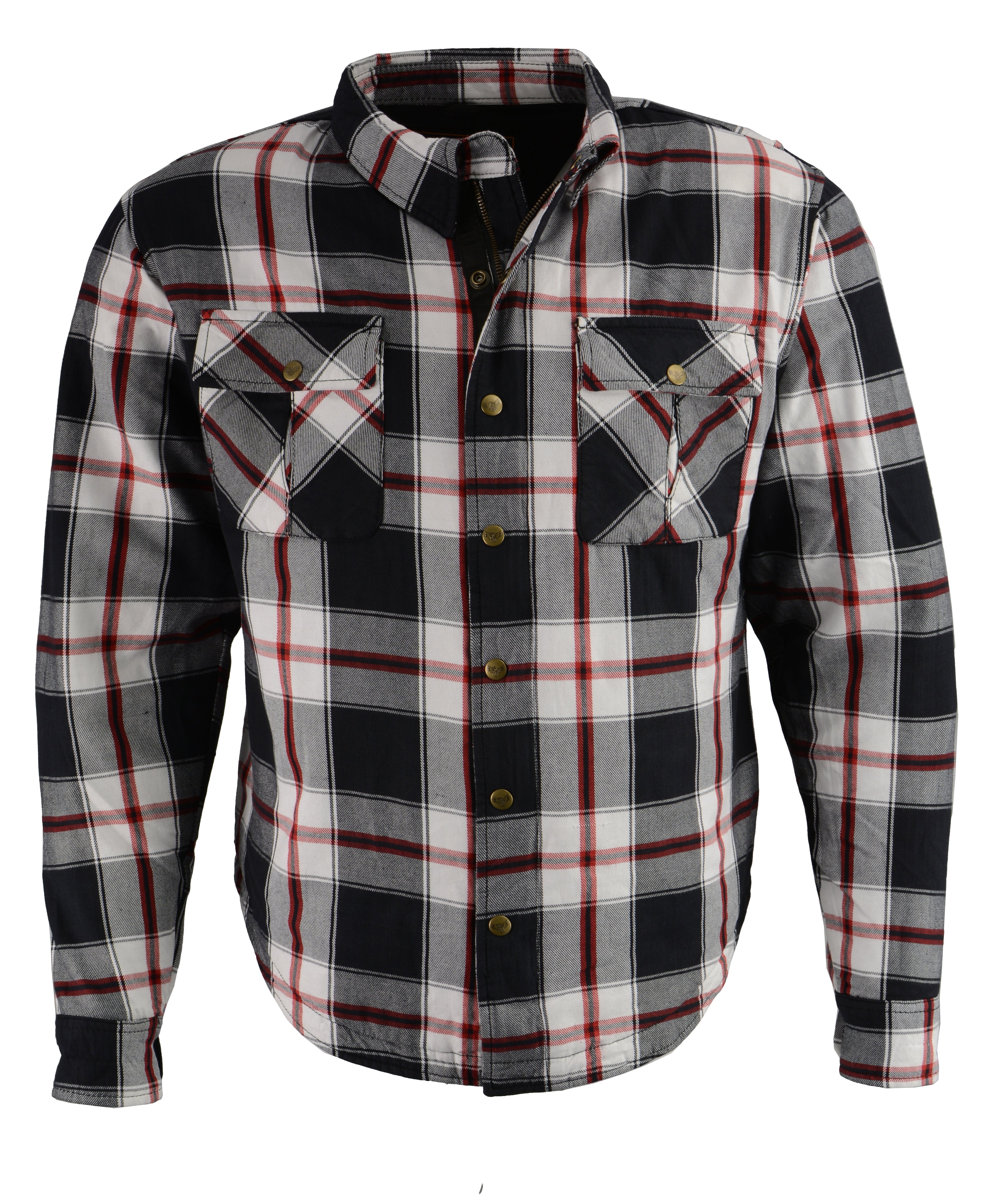 Men's Armored Flannel Biker Shirt w/ Aramid® by DuPont™ Fibers