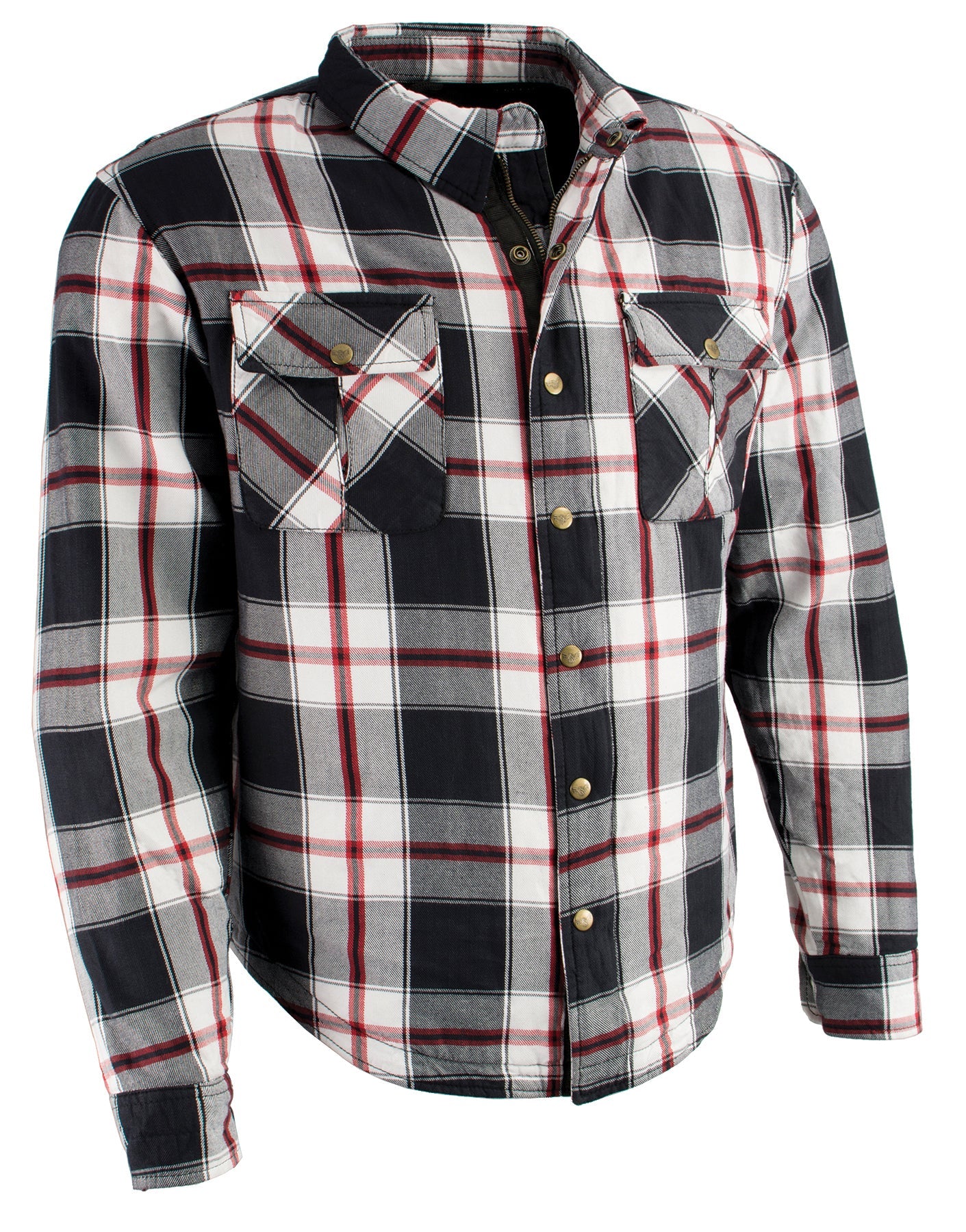 Men's Armored Flannel Biker Shirt w/ Aramid® by DuPont™ Fibers