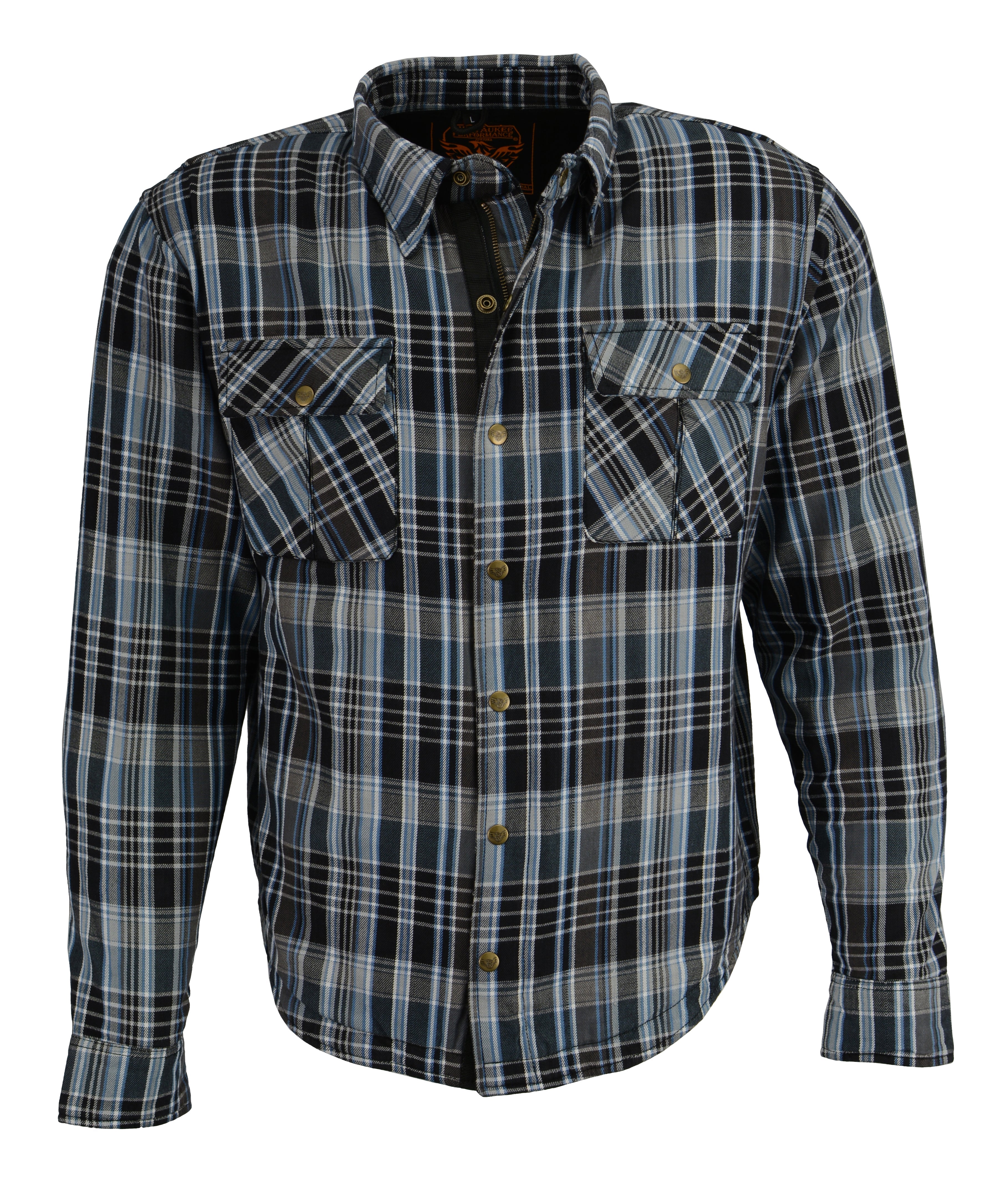 Men's Armored Flannel Biker Shirt w/ Aramid® by DuPont™ Fibers