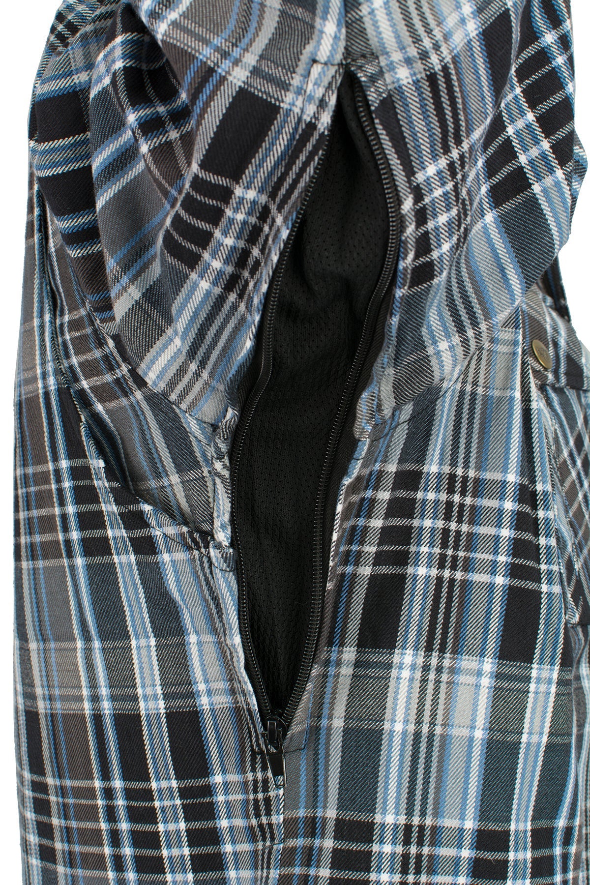 Men's Armored Flannel Biker Shirt w/ Aramid® by DuPont™ Fibers