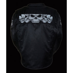 Men's Reflective Skulls Textile Jacket