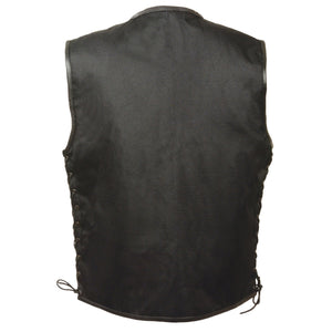 Men's Textile Zipper Front Side Lace Vest