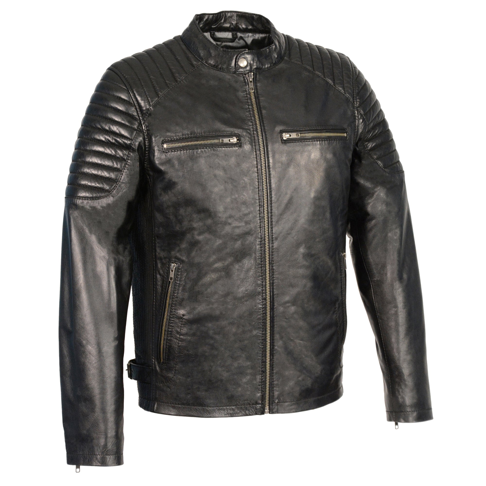 Plonge Leathers Women's Snap Collar Lamb Leather Jacket