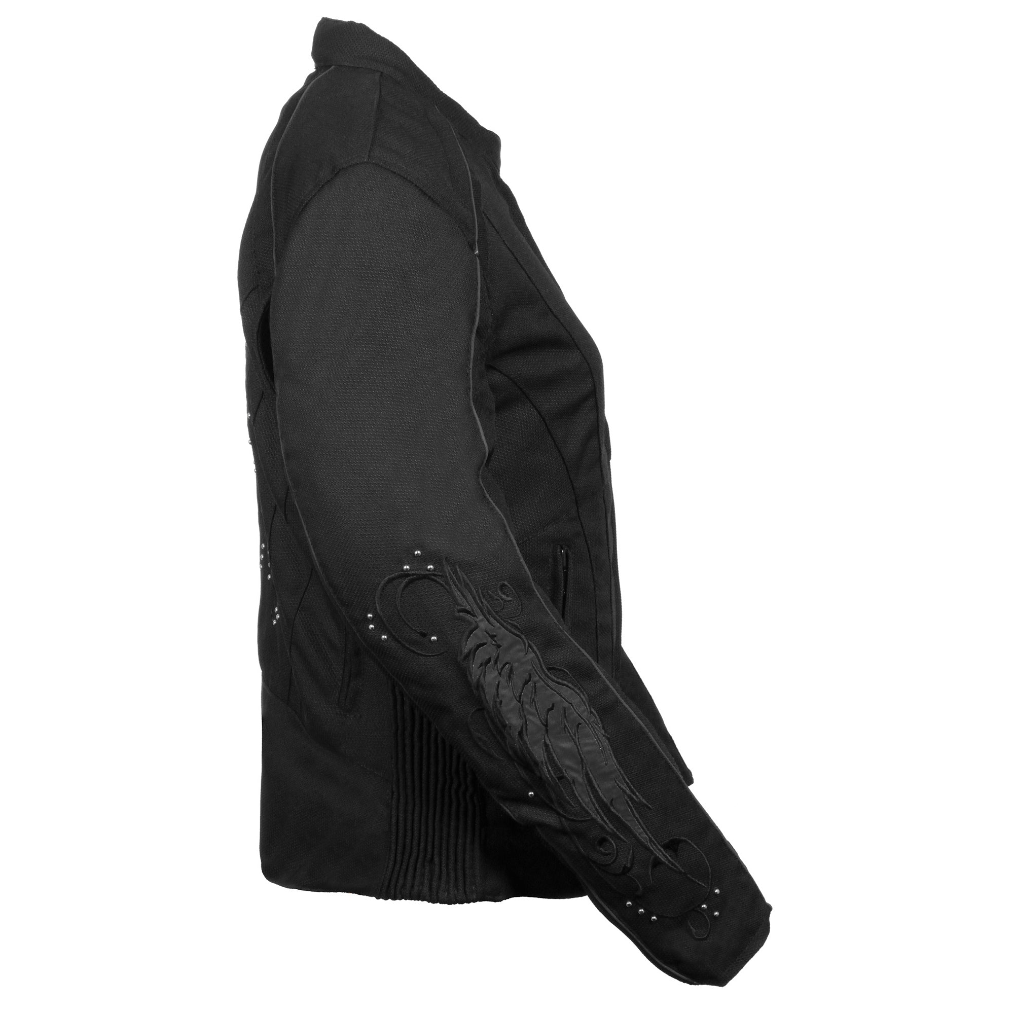 Women's Textile Jacket w/ Stud & Wings Detailing
