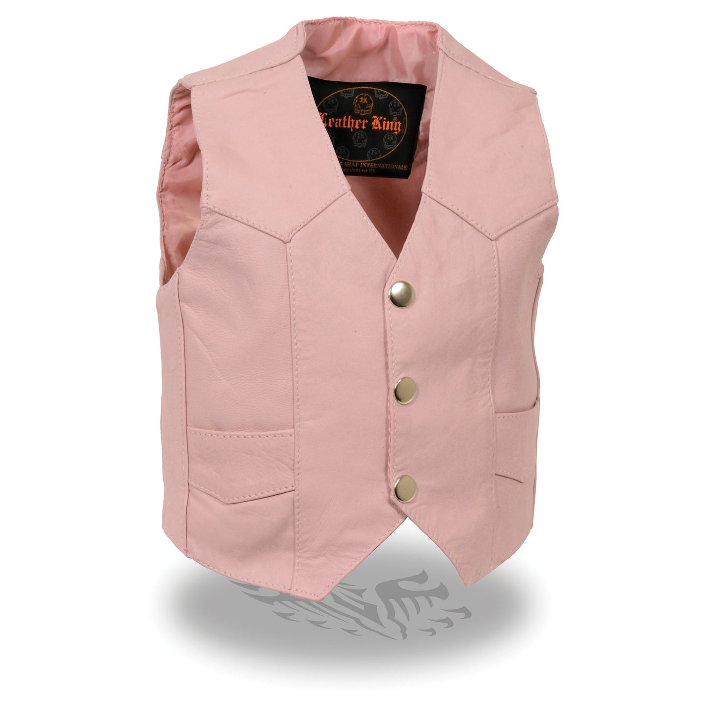 Kids Pink Basic Side Lace Three Snap Vest