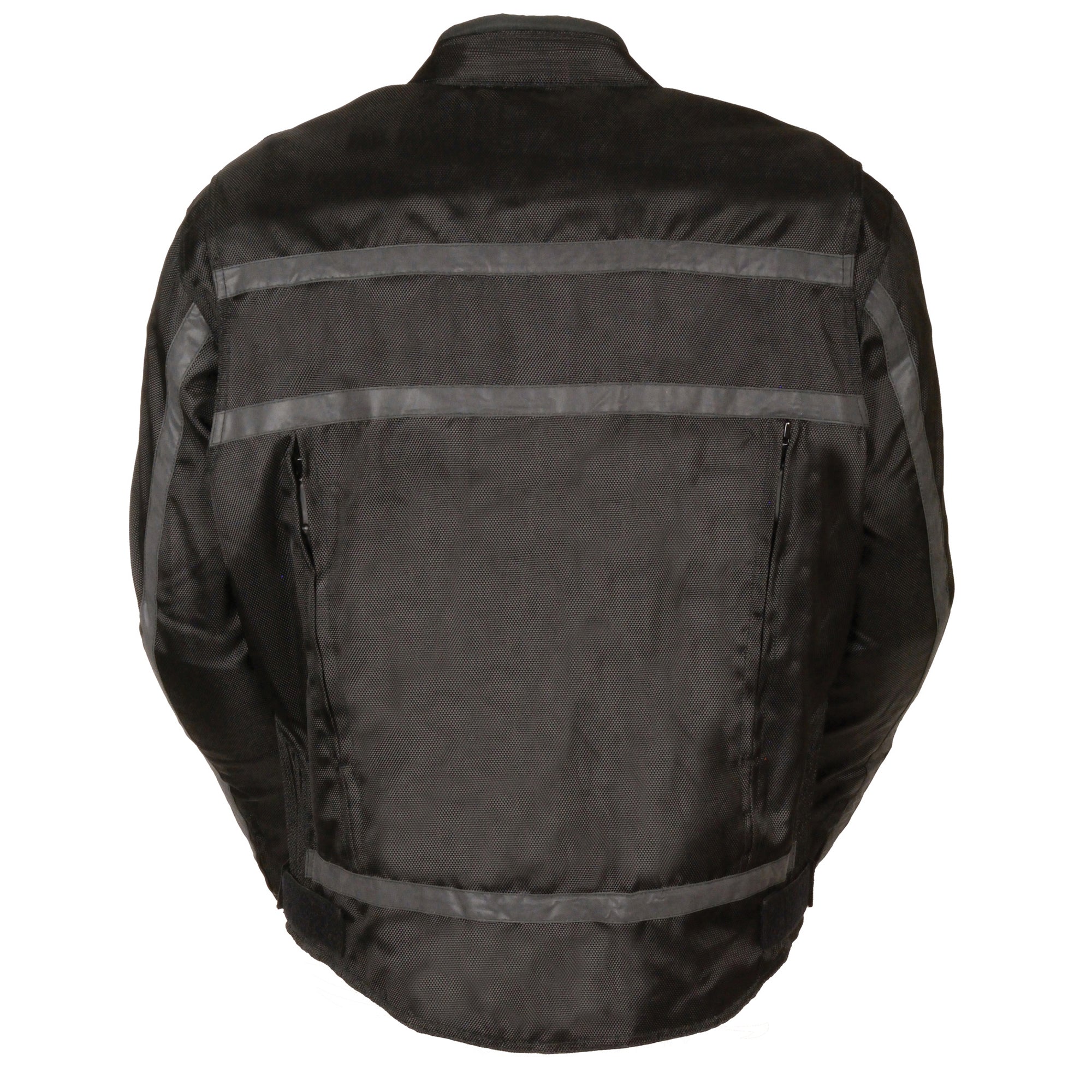Men's Textile Racer Jacket w/ Reflective Stripes